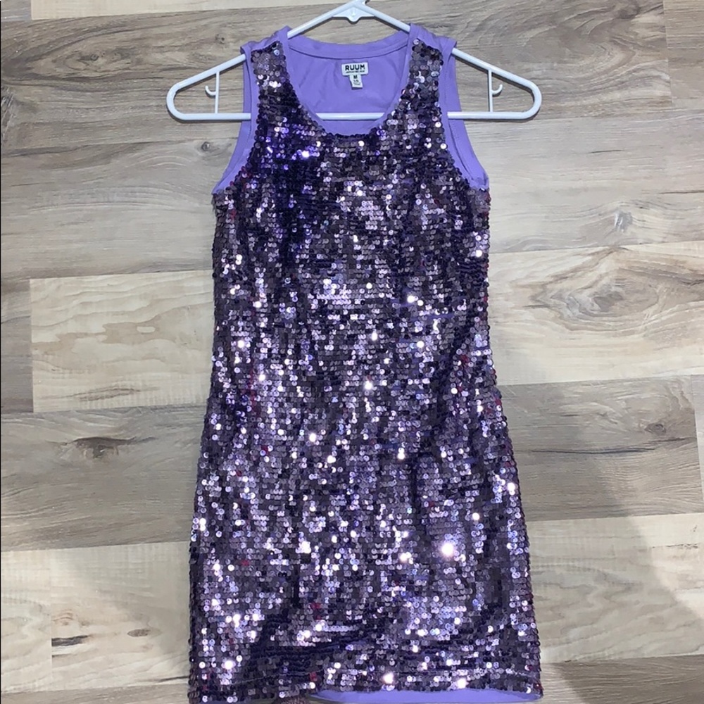 Girls purple sparkle dress